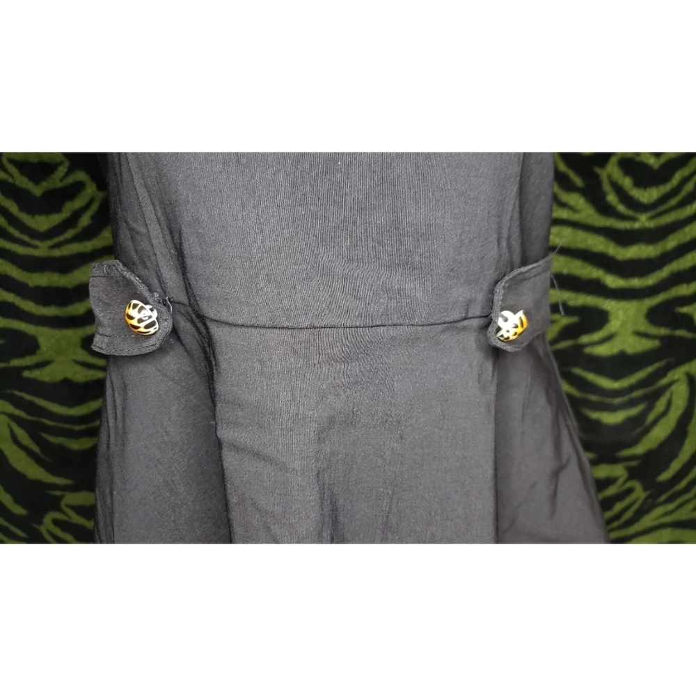 Black pin up rockabilly leopard buttons dress - Picture 3 of 8